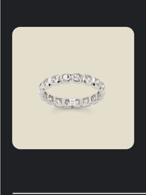 Sparkling Silver Cubic Eternity Ring - Women's Stackable Band